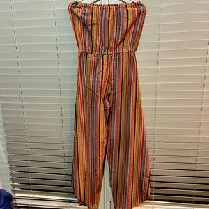 601 Nwt Drew Emerson strapless tulip leg striped multi color romper xs